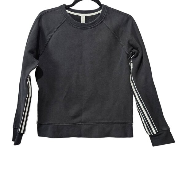 Athleta 24/7 Black Athleisure Sweatshirt Stripe Detail - Picture 2 of 6